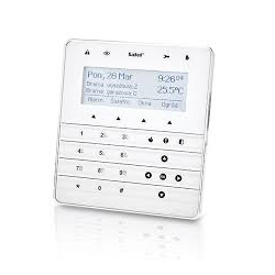 INT-KSG-WSW CLAVIER TACTILE AVEC GRAND ECRAN DE COMMANDE LCD ET TOUCHES DE COMMANDE MACRO (FACE AVANT BLANC,CADRE ARGENTE, FOND 